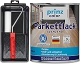 prinzcolor Premium Parkettlack Parkettsiegel Klarlack Farblos Set Farblos - Glänzend 0,75