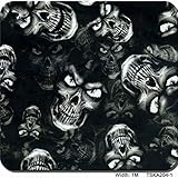 juqingshanghang1 Hydrographischer Wassertransferdruck Hydrographics Film, 1,0 Meter Breite - Hydro-DipHydro-Tauchfilm - Zombie/Skull-Muster - Multi-Color Optional (Color : TSKA204-1, Size : 1mx20m)