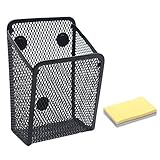 Rutaqian Magnetischer Stifthalter Großer Aufbewahrungskorb Organizer Mesh-Stift-Aufbewahrungsbehälter Mit Haftnotiz Für Schreibtisch, Büro, S