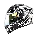 Motorradhelm Motorrad-Klapphelm Dot/Ece-zertifizierter modularer Integralhelm Doppellagiger Anti-Beschlag-Spiegel Abnehmbares waschbares Innenfutter Unisex B2,L59-60CM