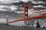San Francisco - Golden Gate Bridge Colorlight - Poster schwarz-Weiss Foto San Francisco USA - Grösse 91,5x61