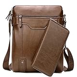 Herren Schultertasche Tasche Aus Leder,Für 9.7 Zoll Ipad Moderne Leder Schultertasche Für Männer Aktentasche Laptoptasche Bürotasche Businesstasche,D