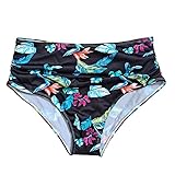 Bedruckte sexy Taille Hot Spring Split High Pants Damen Bikini Bademode Tankinis Set, grün, 52