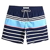 MaaMgic Herren Badehose Jungen Badeshorts Sporthose Schnelltrockend Sport Schwimmhose mit Mesh in vielen Farben, Größen XS - 2XL, Blau Weiß Hellblau M