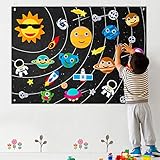 WATINC 35 Filz Sonnen Systems Storyboard Kit für Kinder Felt Universe Storytelling Set Reusable Space Lab Spielzeug Planeten Alien Galaxy Hanging Lern Toys Geburtstags Geschenk für Jungen M