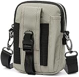 Angelhjq Tasche Tasche Canvas Schulterbandolera Bandolera Typ für Laptop mit mehreren Taschen für Arbeit, Schule, Reisen und den täglichen Gebrauch, Schwarz-M, weiß, M