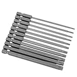 Girls'love talk 11 Stück Torx lang Schraubendreher Bit Set 1/4' Magnetisch Sternenkopf Schraubenziehe Set, T6-T40 100mm Lang Sechskant Schaft Torx Bits Satz Werkzeuge, Torx-Schraubenzieher-Stück