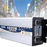 lxiluv Reiner Sinus Wechselrichter 6000W 7000W 8000W, Spannungswandler DC 12V 24v 48v 60v auf AC 110-220 V, mit 2EU-Steckdose/Intelligenter Farbbildschirm,6000W-48Vto220V,6000W-60Vto220