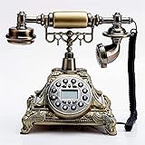 Mode Retro Festnetz Harz Kreatives digitales Telefon Klassischer Retro-Festnetz-Telefon mit Hängung für Büro-Dekor Wohnaccessoires Dekor (Color : Brass, Größe : One Size)