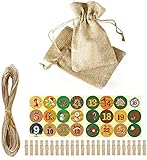 dh-10 Weihnachtsschmuck-Weihnachtsschmuck, Weihnachten Jute Jutebeutel Kordelzug Geschenkpapier Verpackung Süßigkeiten Tasche Kalender Dekoration Style2 24p