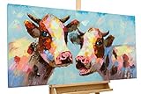 KunstLoft® Acryl Gemälde 'Tierischer Klatsch' 120x60cm handgemalt Leinwand B