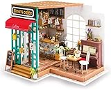 YUACY Puppen Haus Kit,DIY Micro Coffee Shop Handwerk Kit Puppenhaus MöBel Und ZubehöR PäDagogisches Spielzeug MäD