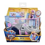 Paw Patrol Skyes Deluxe Basis Fahrzeug aus dem Kinofilm mit Hundefigur, Spielzeugauto, ab 3 J