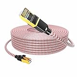 YSJJZRL CAT6 Ethernet Kabel,(10m/32ft) Nylon geflochtenes Cat6 Gigabit Netzwerk RJ45 LAN Kabel für Smart TV, Switch, PC, Laptop, Modem, Router, Computer-R