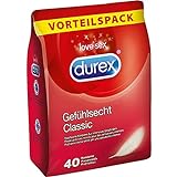 Durex Gefühlsecht Kondome – Hauchzarte Kondome für intensives Empfinden und innige Zweisamkeit – 40er Großpackung (1 x 40 Stück)