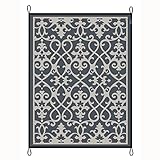 Vorzeltteppich Markisenteppich 180x200 GRAU Zeltteppich Zeltunterlage Outdoor Camping Vorzelt Teppich Campingteppich Vorzeltboden Zeltboden Garten Strand Reisen Terasse XL Picknickdecke Poolunterlag