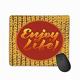 Rechteck rutschfeste Gummi Mousepad Illustration Genießen Sie das Leben Text Logo Flyer Banner Grußkarte Einladung Postkarte Typog