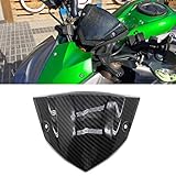 SXGKYY Motorrad Windschutzscheibe Carbon-Faser-Windschutzscheibe Deflector Abdeckung Windschild Frontglas Fit for Kawasaki Z1000 2014 2015 2016-2020 FF Motorrad Zubehö
