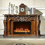 hkwshop Elektrischer Kamin Holzkamin Wohnzimmer Dekorieren Erwärmung Kamin Mantel Electric Insert FireBox LED Optische künstliche Flamme E-Kamin/Elektrokamin (Color : White with Heater)