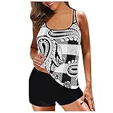 Pummb Badeanzug Damen Neckholder Bikini Silvi Meis Tankini GrößE 56 Monokini Retro Schwimmanzuge Damen Badeanzug Tankini-Badeanzug (Grau,M)