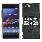 DREAMCASE Bibelzitate Bild Hart Handy Schutzhülle Schutz Schale Case Cover Etui für Sony Xperia Z1 Compact D5503 - Jakobus 1:19 jedem Brief Personen eBay