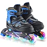 ZIEM Verstellbare Inline-Skates mit leuchtenden Rädern für Kinder Jungen Mädchen D