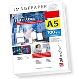 TATMOTIVE Imagepaper 100g/qm A5, das stärkere Briefpapier, brillante Drucke für alle Drucker, 1000 Blatt - weiß Druckerpap