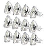 Wowatt 12er MR16 LED Kaltweiss Led GU5.3 MR16 12V 6W Ersatz für 40W 35W Halogen Lampe AC DC12V Kein Stroboskopeffekt GX5.3 6000K 510lm Hell Spot Birne Leuchtmittel 120°Abstrahwinkel Tag