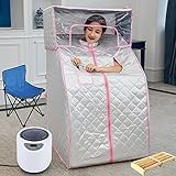 2L Zuhause Dampfsauna Sitzsauna Saunen Tragbare SPA Maschine Mobile Saunakabine mit Deckel+Stuhlgewichtsverlust m/Fernbedienung