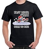 21 Jahre Old Easy Rider – Born to Bike – 21. Geburtstag Herren Motorrad T Shirt (Choices von Farbe) Gr. XXX-Large, schw