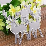Zonfer Weihnachten Deer Stirbt Metall Stanzformen Hintergrund Karte, Die Weihnachtsbaum Deer Metallschneideisen Stencil Scrapbooking Papier-Foto-Karte Embossing C