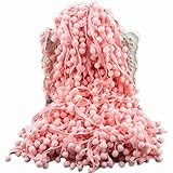 18,3 m Pompons mit Fransen, Ballbesatz, Nähband, bestickte Spitze, Quasten-Applikation für Kleidung, Accessoires, Kissen, Bettwäsche, Quilten, Bastelbedarf (Pink)