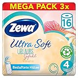 Zewa Toilettenpapier Ultra Soft Limited Edition, 4-lagig, Riesenpackung 3x16 Rollen mit je 150 B