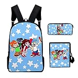 Friday Night Funkin Geschenk 3 Stück/Set Kinder Schultasche Freitag Nacht Funkin Rucksack Teenager Jungen Büchertaschen Grundschule Schüler Umhängetaschen Bleistiftb