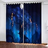 LucaSng Traum Vorhang Verdunkelung Baum Vorhang Blickdicht Kinderzimmer Schlafzimmer Wohnzimmer Gardinen Vorhang 2Er Set 140x245 cm(B x H)