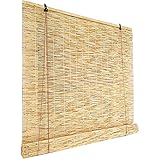 HJRD Bambusrollos,Schilfvorhang,Retro Verdunkelungsrollo Jalousien,Bambusrollo Rollos Sonnenrollo Vordertür/Patio Bambusrollo Lichtfilter Verdunkelung, für Fenster/Türen(Size: 115x200cm/46x80in)