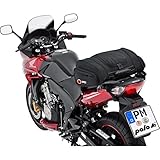 QBag Hecktasche Motorrad Motorradtasche Hecktasche 05 Motorradgepäck für Soziussitz/Gepäckträger 14-20 Liter Stauraum leichtes Be-/Entladen inkl. Regenhaube schw