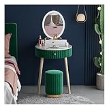 WENMENG2021 Kleiner Holztisch Schminktisch for Schlafzimmermöbel Moderne Mini-Kommode Einzel-Luxus-Makifttisch mit Mirrorc Schminktisch Stühle (Color : Green)