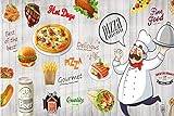 LENNI Jede Größe Wandbild Tapete 3D Persönlichkeit Pizza Shop Tafel Wandmalerei Restaurant Cafe Hintergrund Tapeten Fototap