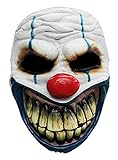 Clown Maske des Grauens aus Latex - Erwachsenen Horror-Clown Kostüm Maske - ideal für Halloween, Karneval, Motto- & Grusel-Party