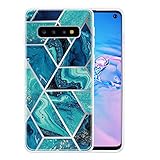 Bling Soft Totem Marble Hülle für Samsung S10,Glitter Kreativ Niedliche Ultra Dünn Clear Kirstall Crystal Transparent Gel TPU Gummi Guter Silikon Schutzhülle C