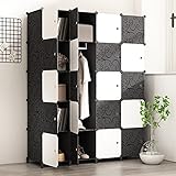 PREMAG Regalsystem Kleiderschrank für hängende Kleidung, Kombischrank, modularer Schrank für platzsparende, ideale Aufbewahrung Organizer Cube für Bücher, Spielzeug, Handtücher(20-Würfel)