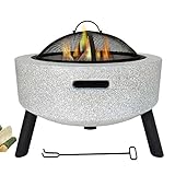 FGVDJ Holzbefeuerte Feuerstelle - Inklusive Bildschirm, Abdeckung und Log Poker - Mehrzweck-Raucher-BBQ-Grill - Stativgrill für den Außenbereich und die T
