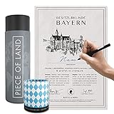 happylandgifts® Echtes Bayern Grundstück als einzigartiges Geschenk für Bavaria Fans | Besitzurkunde mit Wunschname zum selber eintragen | Bayern Geschenke | Mü