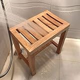 RTY-BY Wasserfest Duschbank Badhocker for Senioren Bad Stuhl Badezimmer Hocker Holz Dusche Bank Erwachsene Anti-Rutsch Duschsitz Badewanne Badehocker Spa ändern Schuhe Hocker, 42 × 28 × 43