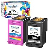 HALLOLUX 303XL Wiederaufbereitet Druckerpatronen für HP 303XL 303 XL Multipack für HP Envy Photo 6230 7130 7830 (1 Schwarz, 1 Farbe)