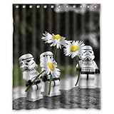 BBFhome Flower Power-Muster-Gewohnheit Lustige Sturmtruppen -Polyester-Gewebe wasserdichte Badezimmer Duschvorhang mit 12 Haken 180 x 180 cm Badezimmer-Dek