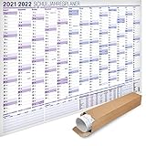 Yohmoe® XXL Schuljahresplaner 2021/2022 im Format 100x70 cm, gerollt. Wandkalender Schuljahr 2021/22 Jahresplaner, Schuljahres Wandplaner Kalender für Schüler und Lehrer, Schulkalender Wand, 1 Stück
