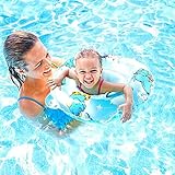 Freenfitmall Baby-Schwimmring, aufblasbarer Baby-Schwimmring mit Sitz mit weichem PVC für Säugling/Kleinkind 12–48 Monate, auslaufsicherer Schwimmbadring für Kinder Planschbecken (1 Stück, blau)