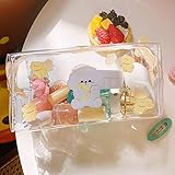 Large Cute Pencil Case Big Pencil Bag Kawaii Makeup Bag School Supplies Transparent Storage Stationery Cat C